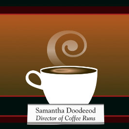 Placa De Mesa Diretor do Café Executa Escritório Funny White