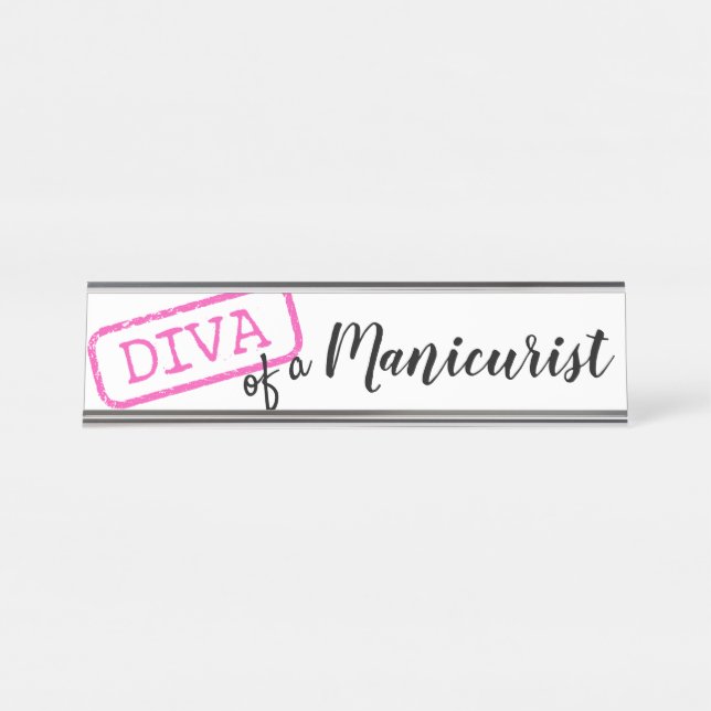 Placa De Mesa "DIVA" de um manicurista (Frente)