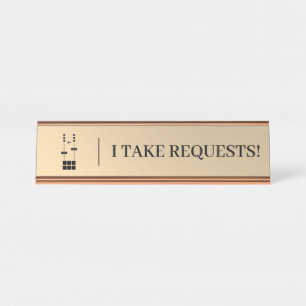 Placa De Mesa DJ de Casamento Faux Dourado