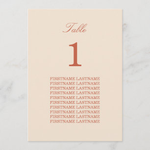 Placa de Mesa do Script Terracotta para Nomes de C