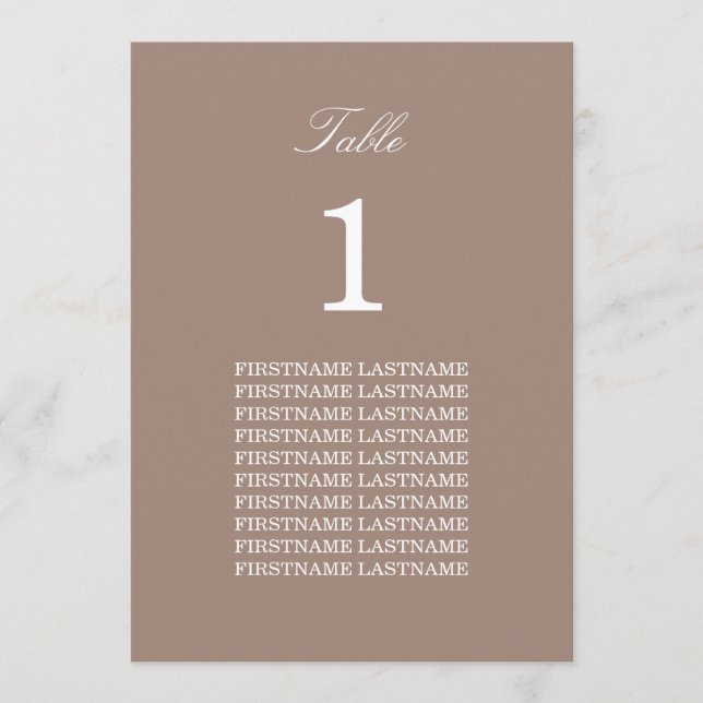 Placa de Mesa do Tipo de Nomes de Convidado (Frente)