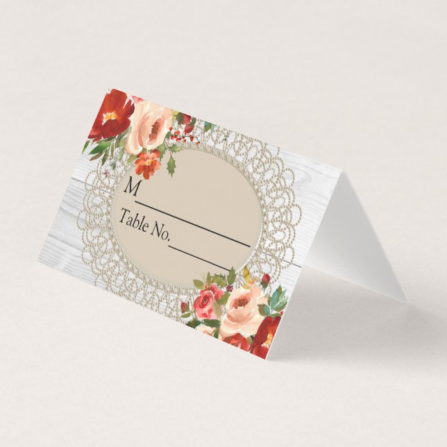 Placa de Mesa dobrada de cadarço de madeira branca (Frente)