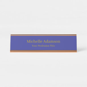 Placa De Mesa Dourada e profunda cor azul comum profissional mod