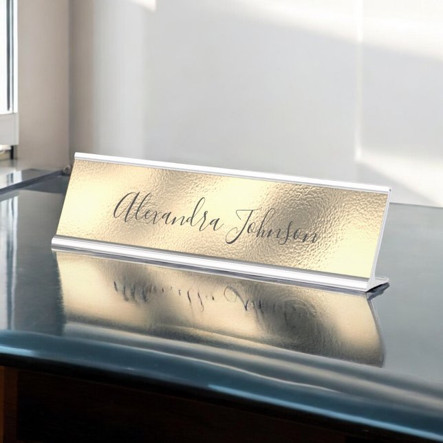 Placa De Mesa Dourado Business Professional Foil Moderno (Criador carregado)