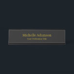 Placa De Mesa Dourado e preto - simples profissional moderno<br><div class="desc">Placas de Nomes Profissionais Simples Modernas</div>