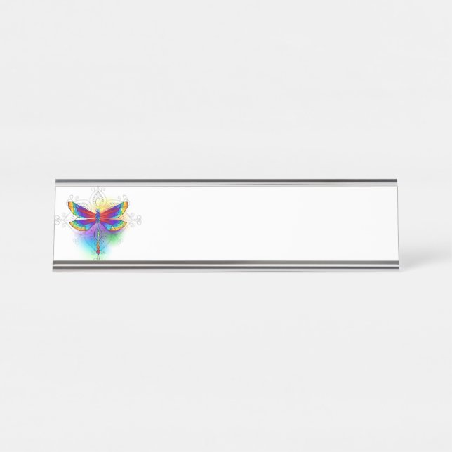 Placa De Mesa Dragonfly Poligonal (Frente)