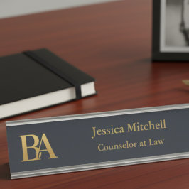 Placa De Mesa Elegant Attorney Desk Name Plate