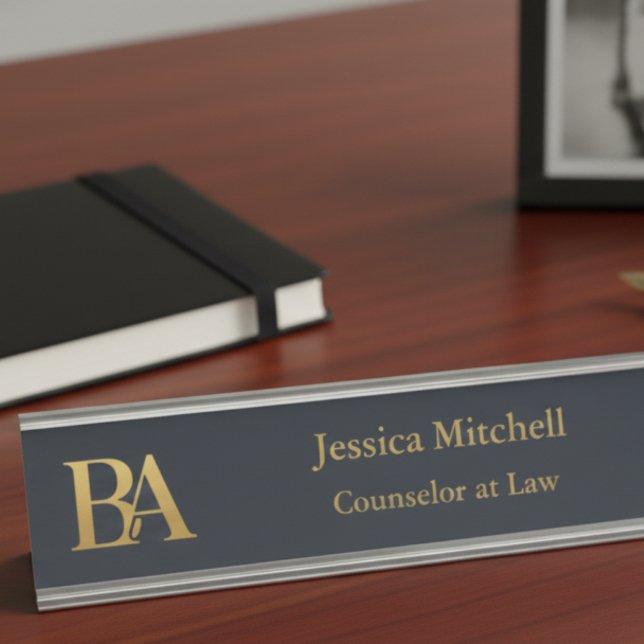 Placa De Mesa Elegant Attorney Desk Name Plate (Criador carregado)