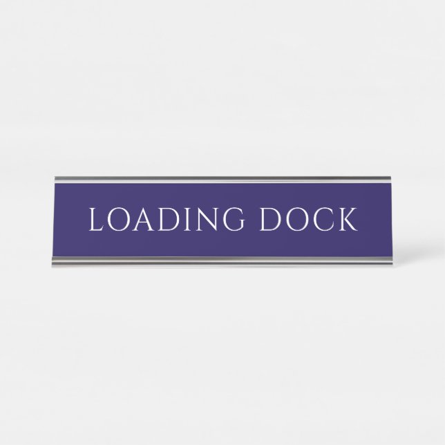 Placa De Mesa Elegant Blue Loading Dock Name Plate (Frente)