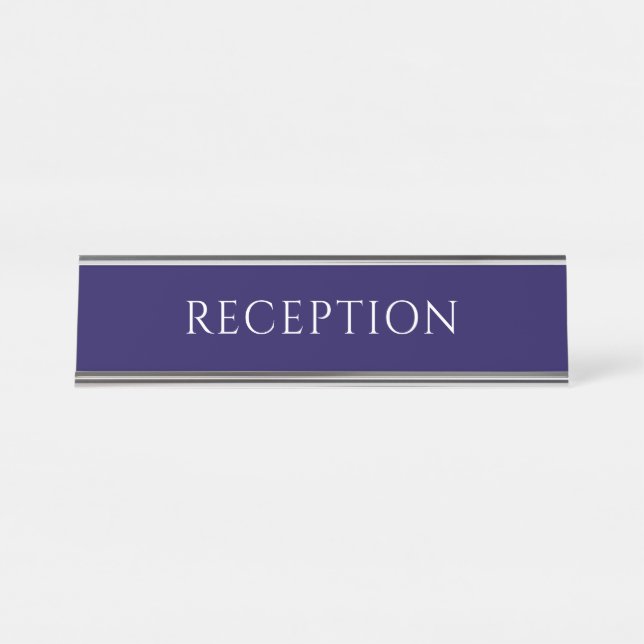 Placa De Mesa Elegant Blue Reception Desk Name Plate (Frente)