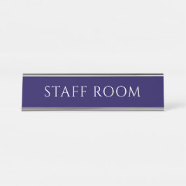 Placa De Mesa Elegant Blue Staff Room Name Plate