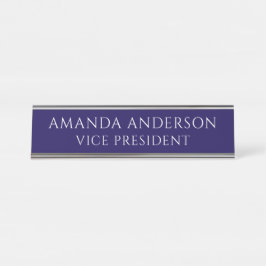 Placa De Mesa Elegant Blue Vice President Title Name Plate