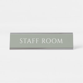 Placa De Mesa Elegant Sage Green Staff Room Name Plate