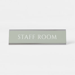 Placa De Mesa Elegant Sage Green Staff Room Name Plate