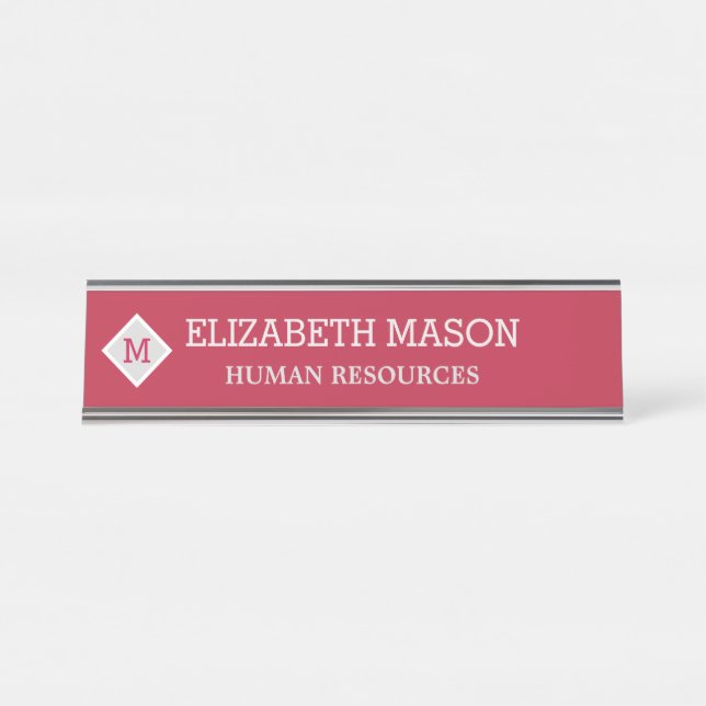 Placa De Mesa Elegante Diamante Personalizável (Frente)