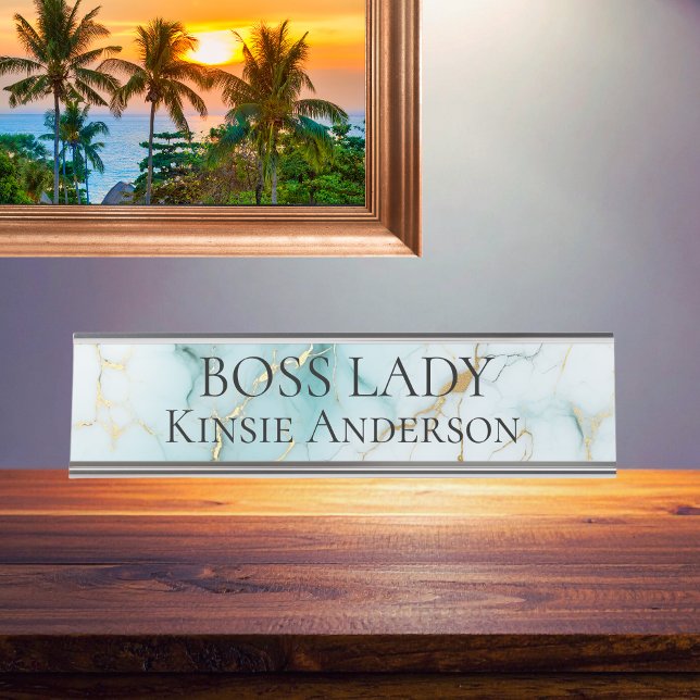 Placa De Mesa Elegante Elegante moderno Marble BOSS LADY (Criador carregado)