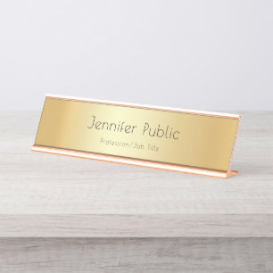 Placa De Mesa Elegante Faux Dourado Modern Modelo profissional