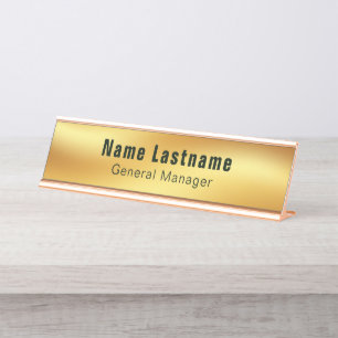 Placa De Mesa Elegante Moderno Dourado