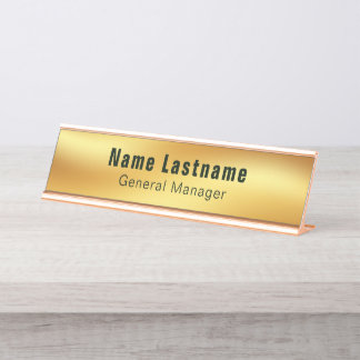 Placa De Mesa Elegante Moderno Dourado