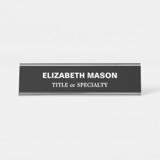 Placa De Mesa Elegante Preto e Branco