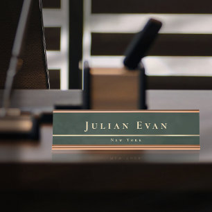 Placa De Mesa Elegante Professional Emerald Green - Ouro brilhan