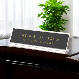 Placa De Mesa Elegante profissional elegante moderno branco