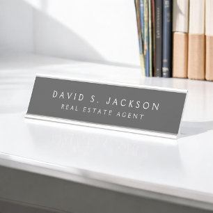 Placa De Mesa Elegante profissional elegante moderno do branco