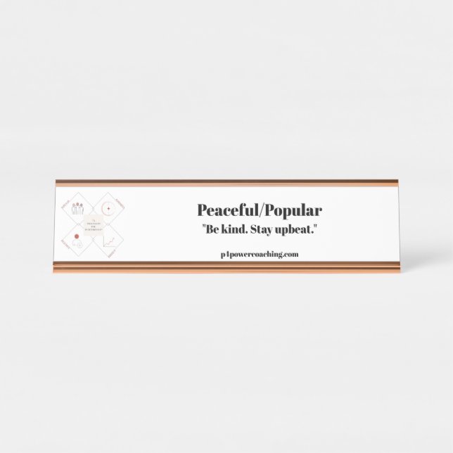Placa de Mesa em Rosa Dourado Pacífico/Popular (Frente)