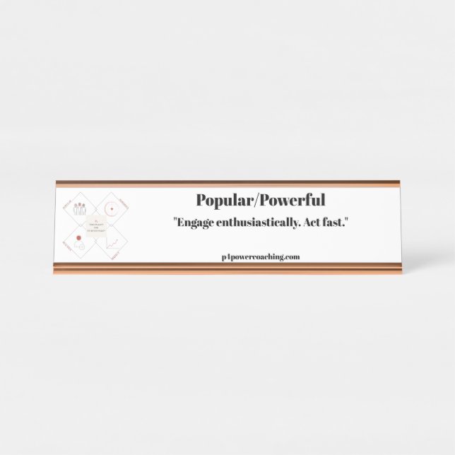 Placa de Mesa em Rose Gold Popular/Poderosa (Frente)