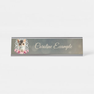Placa De Mesa Encantador, gatinho fofo