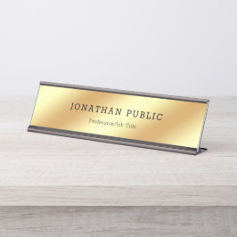 Placa De Mesa Encanto luxuoso elegante moderno Dourado preto na