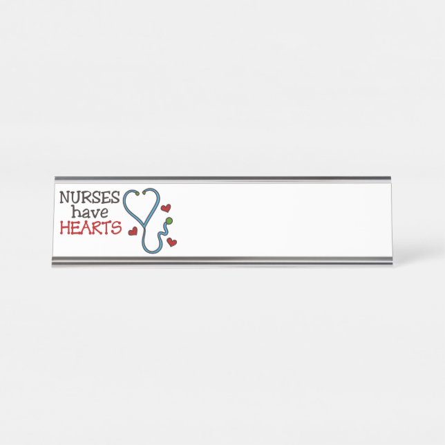 Placa De Mesa Enfermeiras Têm Corações (Frente)