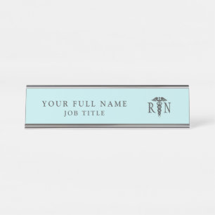 Placa De Mesa Enfermeiro Nervoso Azul Teal