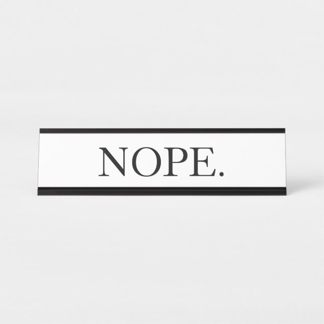 Placa De Mesa Engraçado Não (Frente)