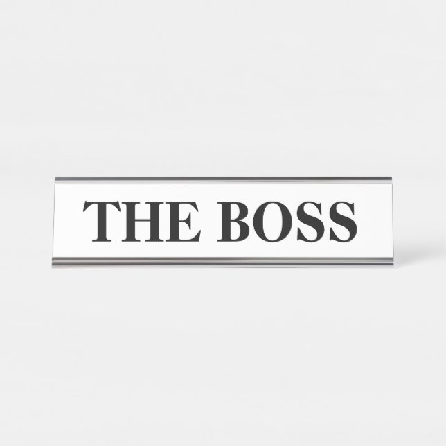 Placa De Mesa Engraçado prato de nome da mesa "The Boss" (Frente)