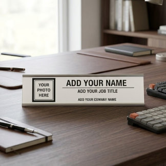 Placa De Mesa Enviar Foto Adicionar Nome - Cargo & Nome da Empre