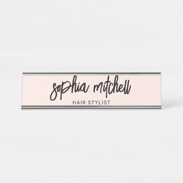 Placa De Mesa Escoteiro Girly Blush Rosa (Frente)