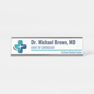 Placa De Mesa Escritório Médico Minimalista Moderno Personalizad