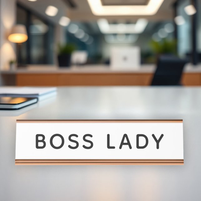 Placa De Mesa Escritório Moderno da Chefe Senhora Branca (Criador carregado)