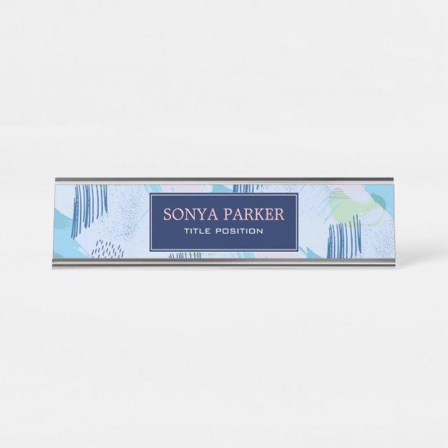 Placa De Mesa Espirais e Linhas Geométricas Modernas (Frente)