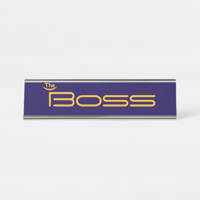 Placa De Mesa Estilo Dourado O BOSS (Frente)