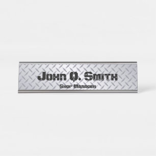 Placa De Mesa Estilo industrial - Diamondplate brilhante persona