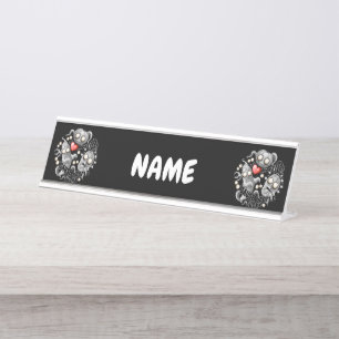 Placa De Mesa Eu adoro monstros porque Pessoas são péssimas