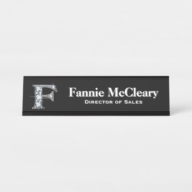 Placa De Mesa F Faux Diamond Desk Nameplate (Frente)