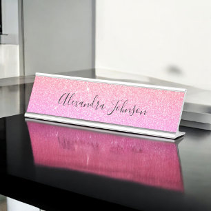 Placa De Mesa Faísca cor-de-rosa alaranjada elegante do brilho