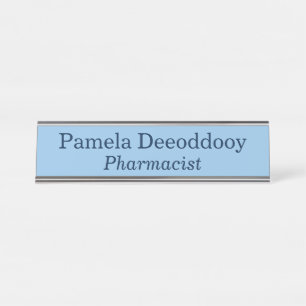 Placa De Mesa Farmacêutico Azul
