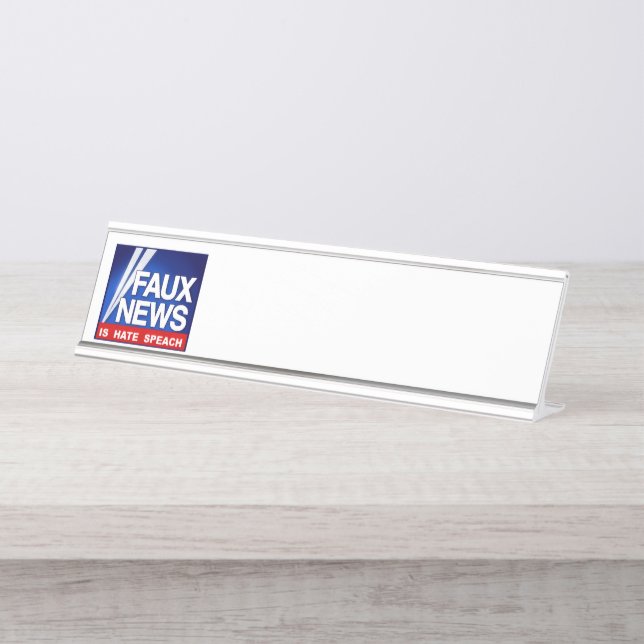 Placa De Mesa Faux News (Frente)