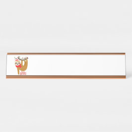 Placa De Mesa Feliz Natal Sloth