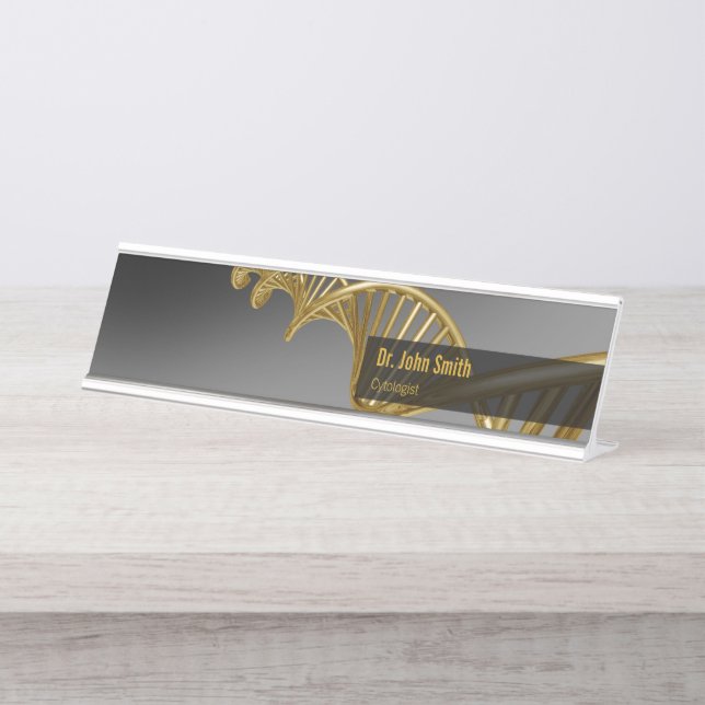 Placa De Mesa Fio de DNA Profissional Médico Luxo Ouro (Frente)