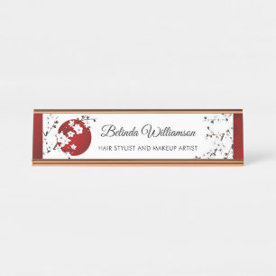 Placa De Mesa Flor de Cerejeira Sol Nascente Japonês